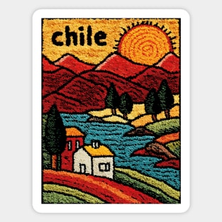 Colorful Chile City Art - Valparaiso Street Scene Magnet
